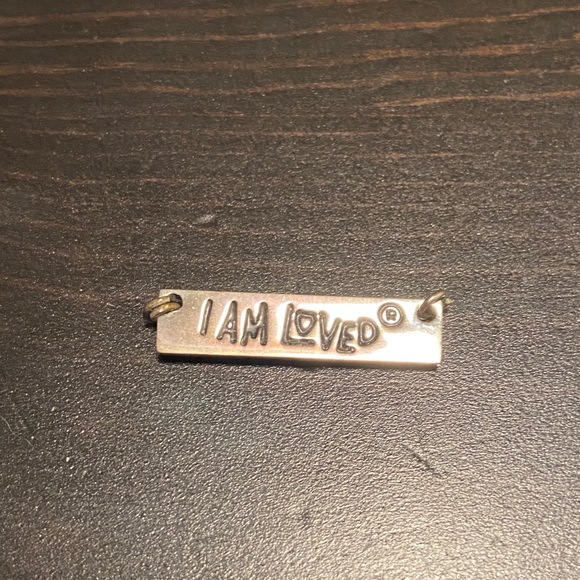 “I Am Loved” Rectangle Necklace Pendant - Picture 3 of 5